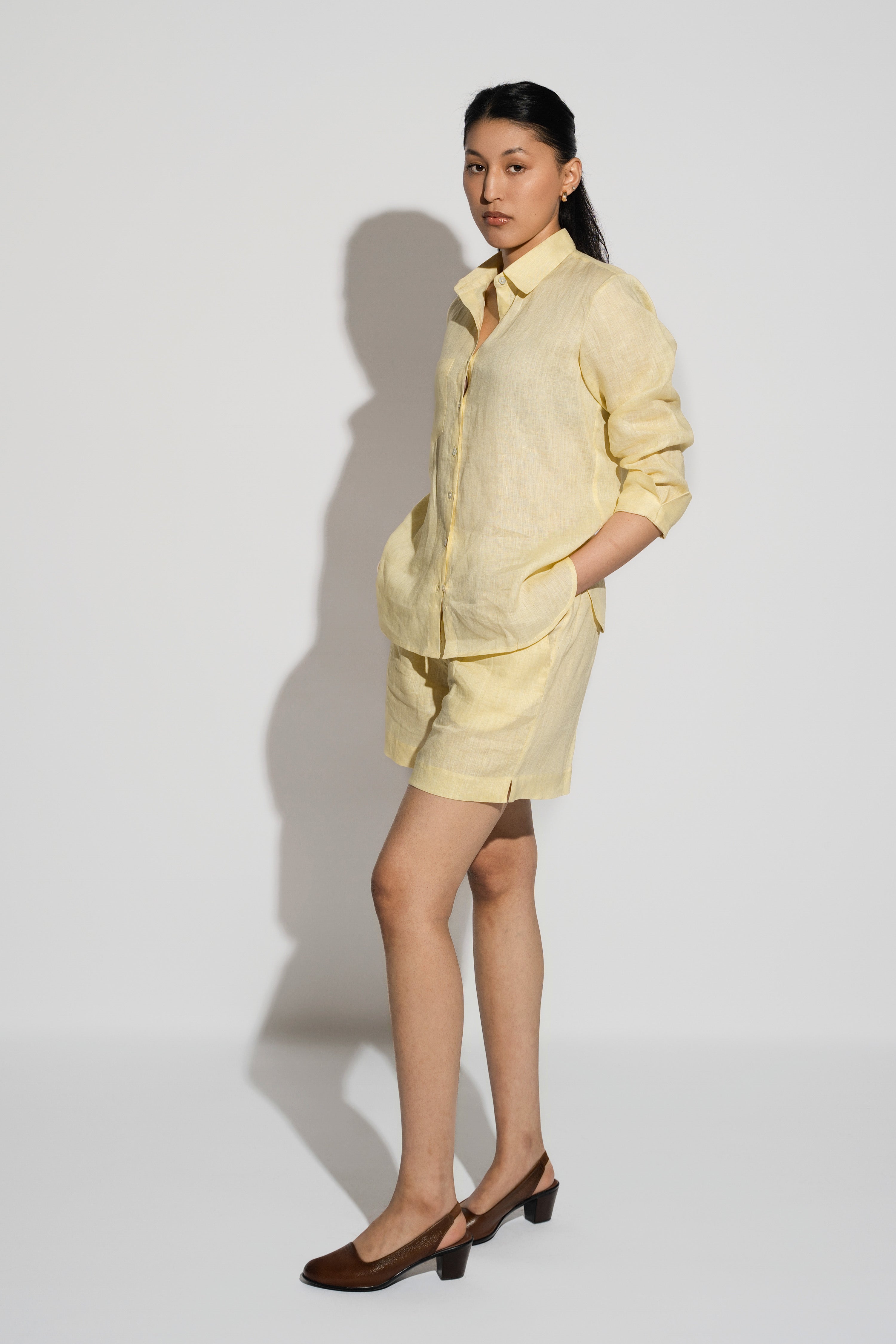 Regular Linen Shirt Butter Yellow