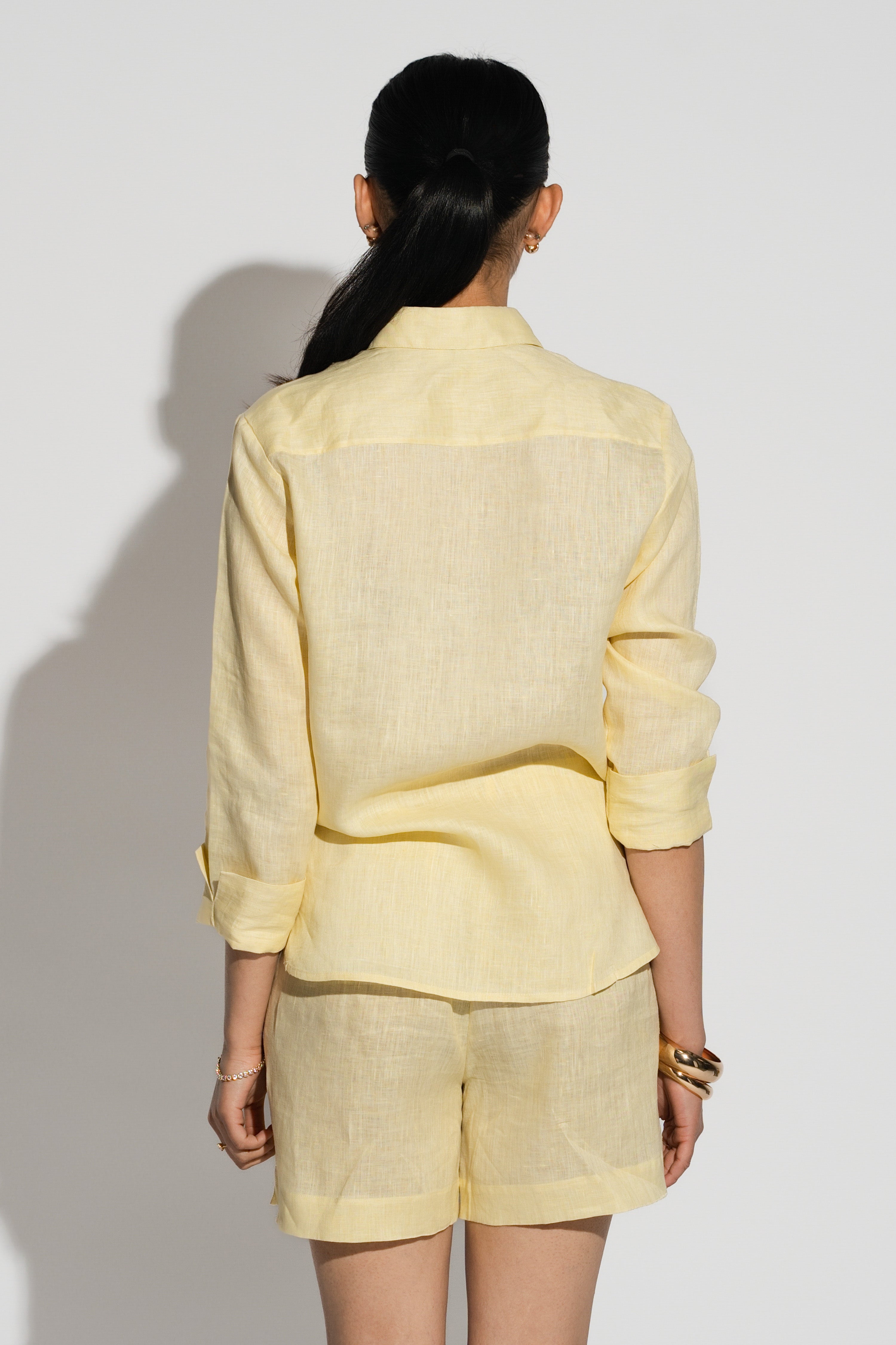 Regular Linen Shirt Butter Yellow