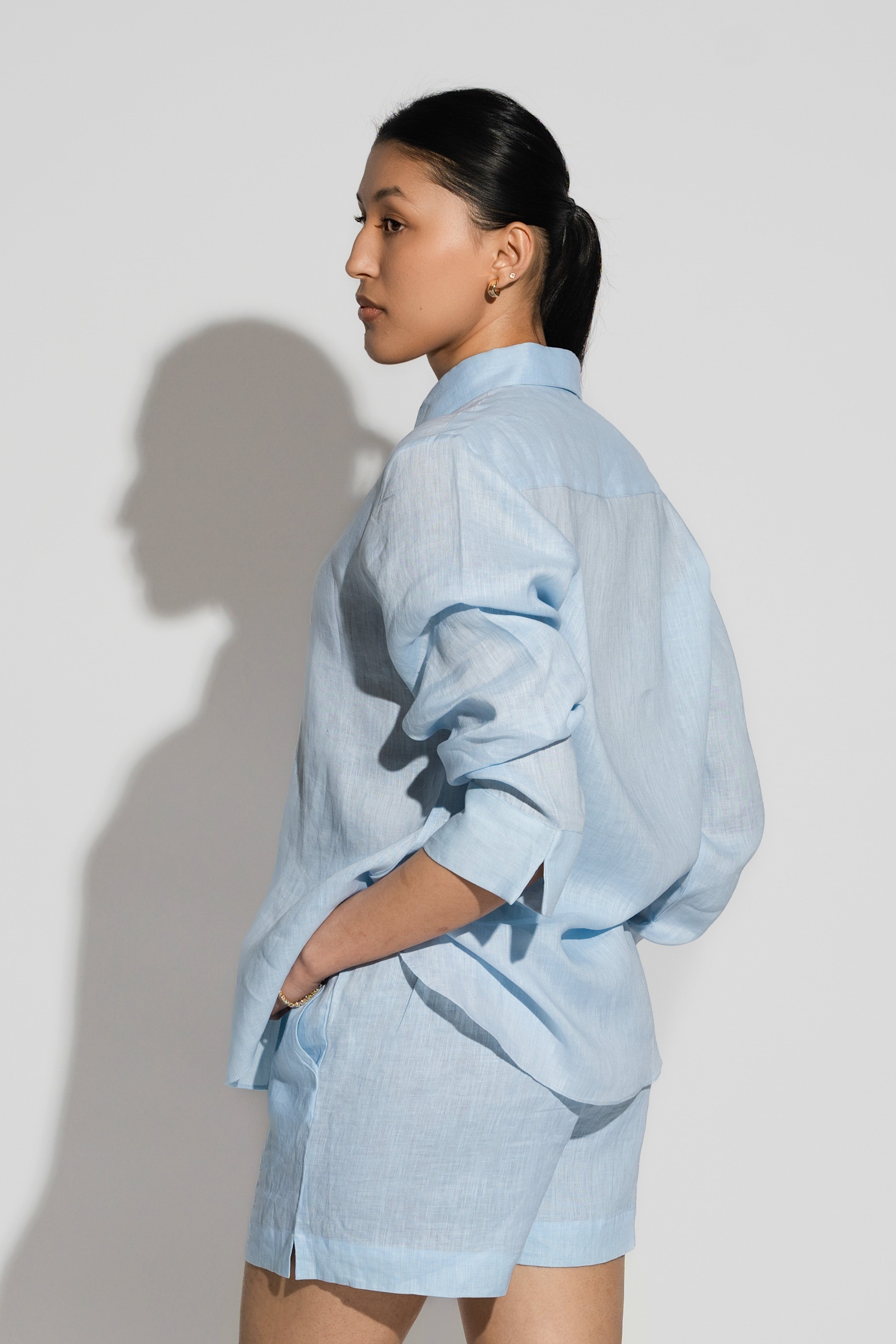 Regular Linen Shirt Ice Blue