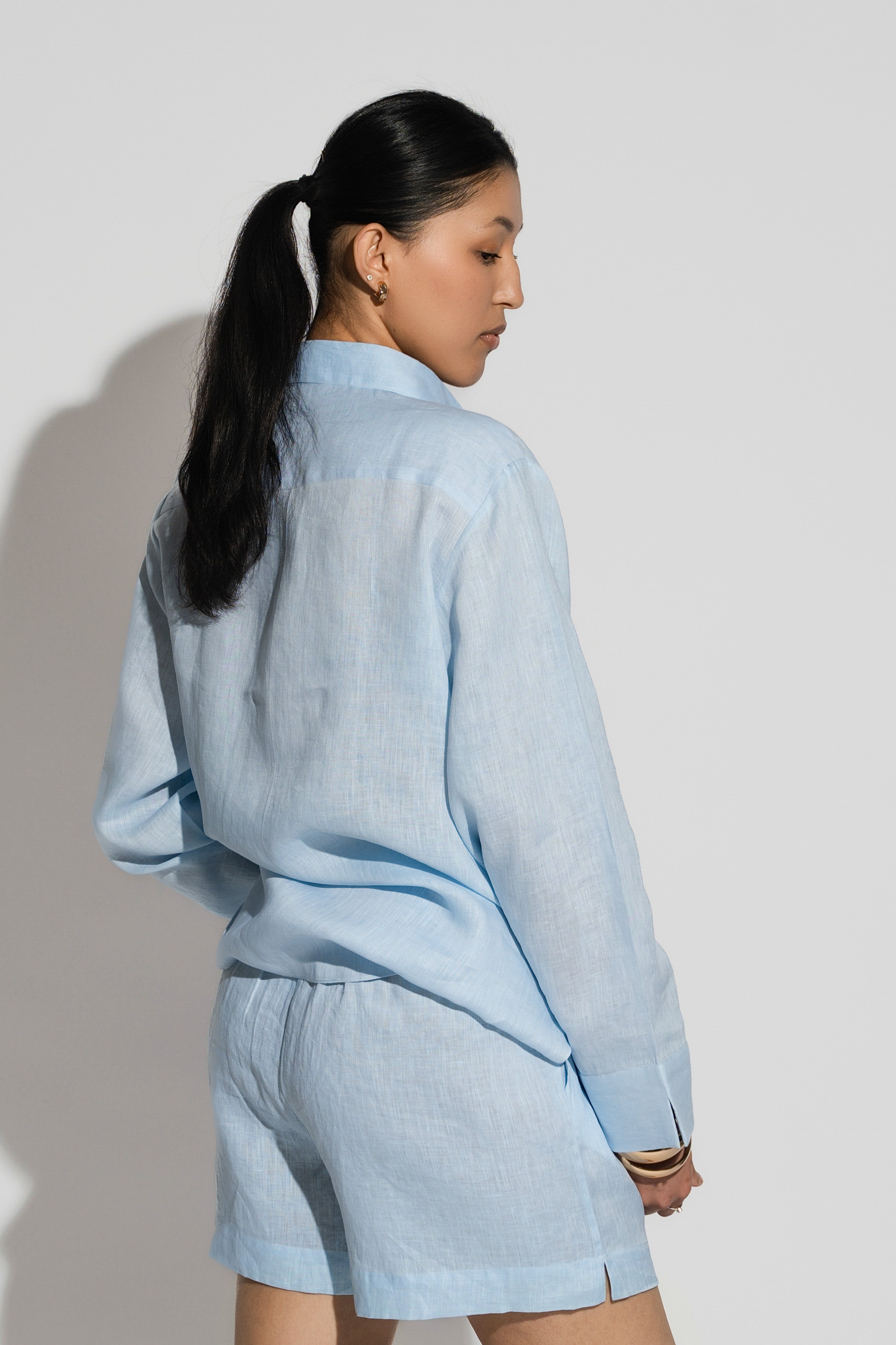 Regular Linen Shirt Ice Blue