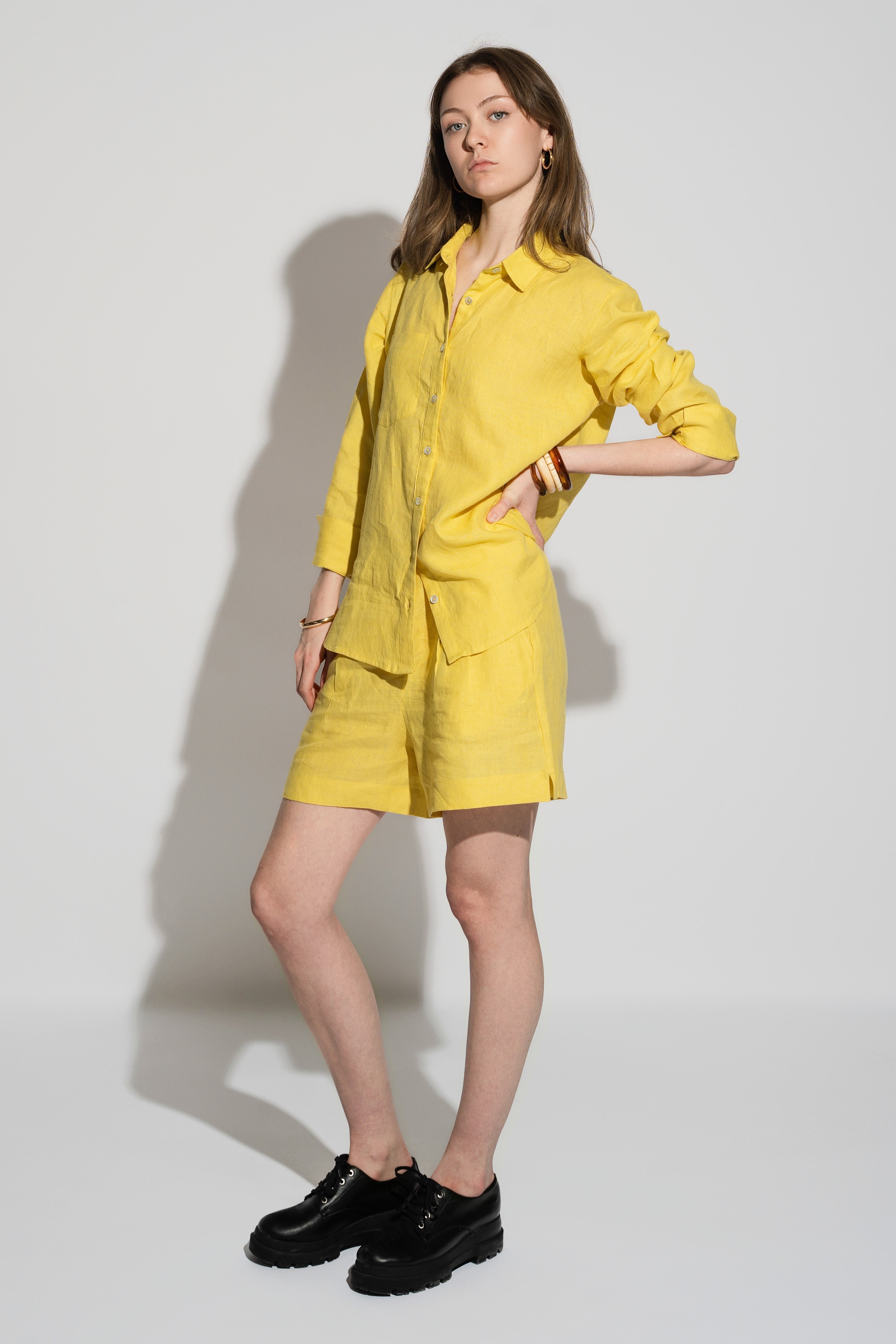 Regular Linen Shirt Sun Yellow