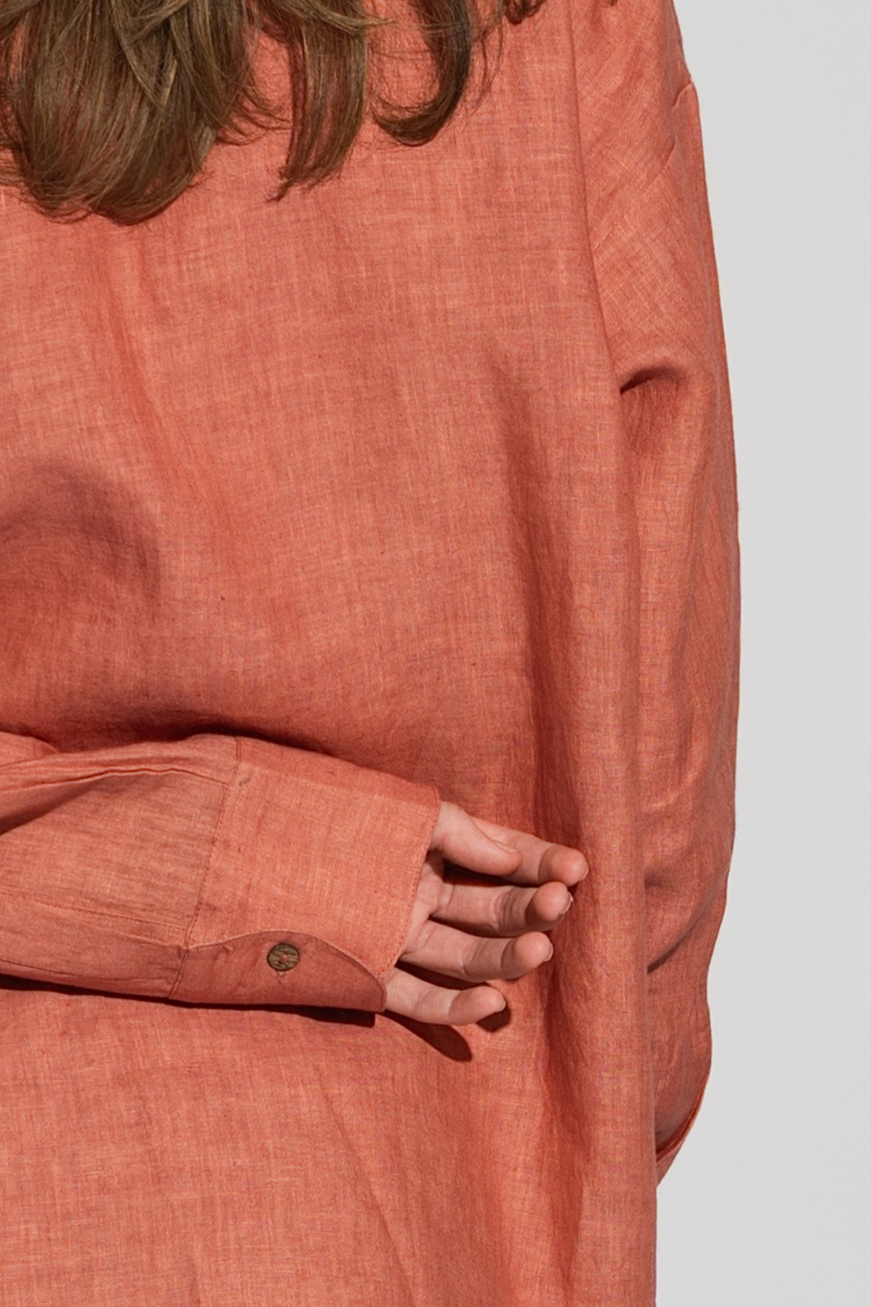 Classic Linen Shirt Teracotta Red