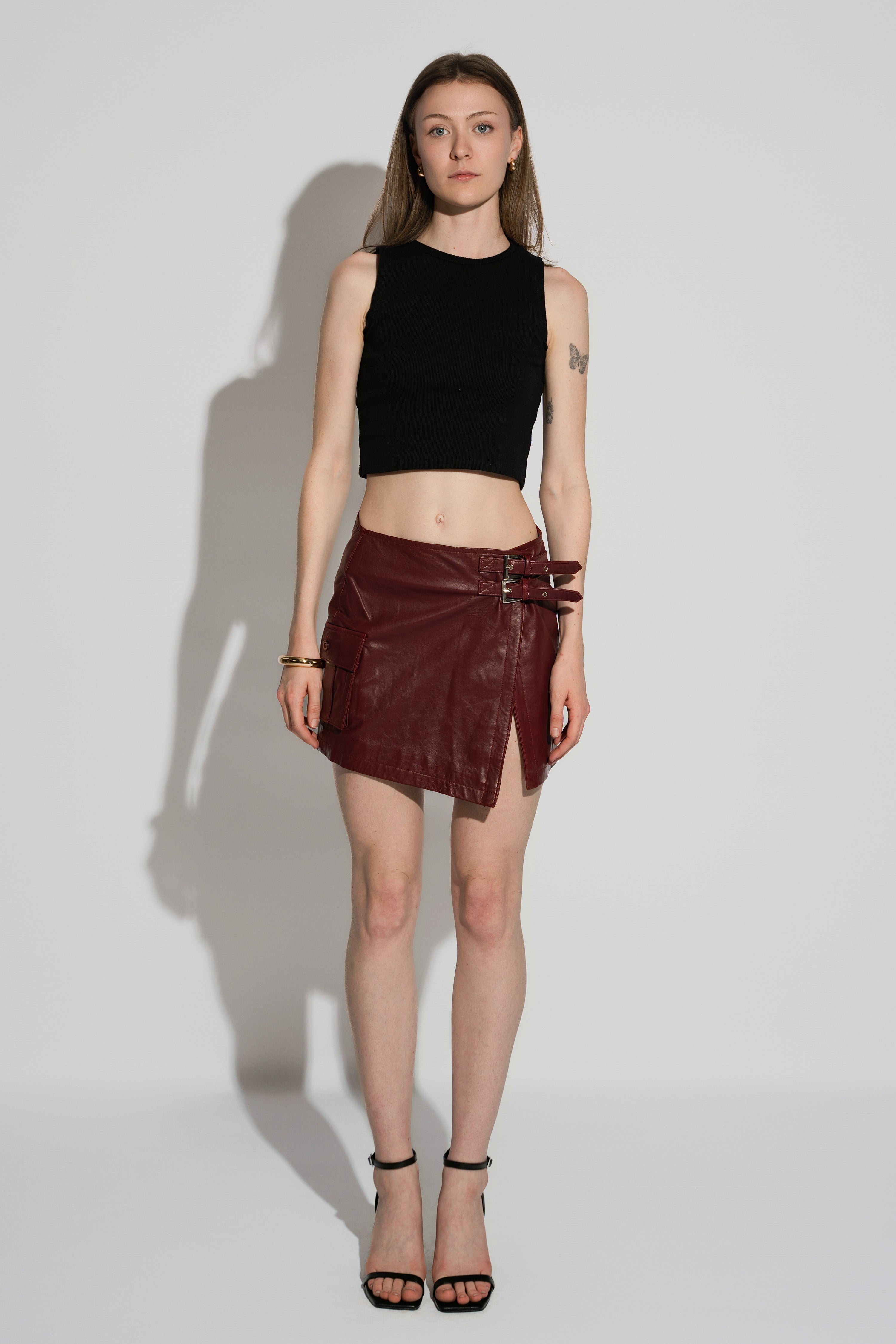 Mini-jupe en cuir