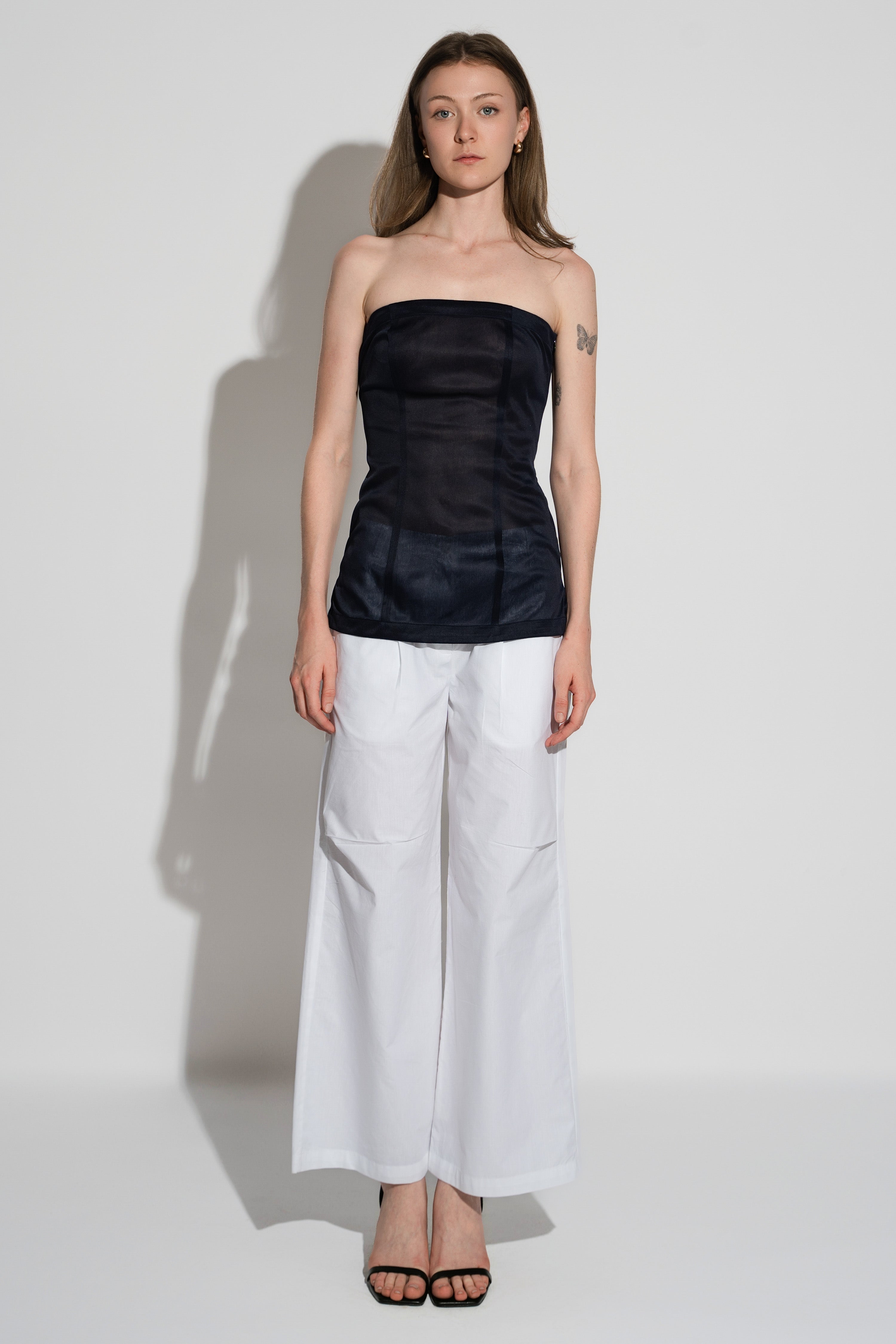 Navy Sheer Tube Top