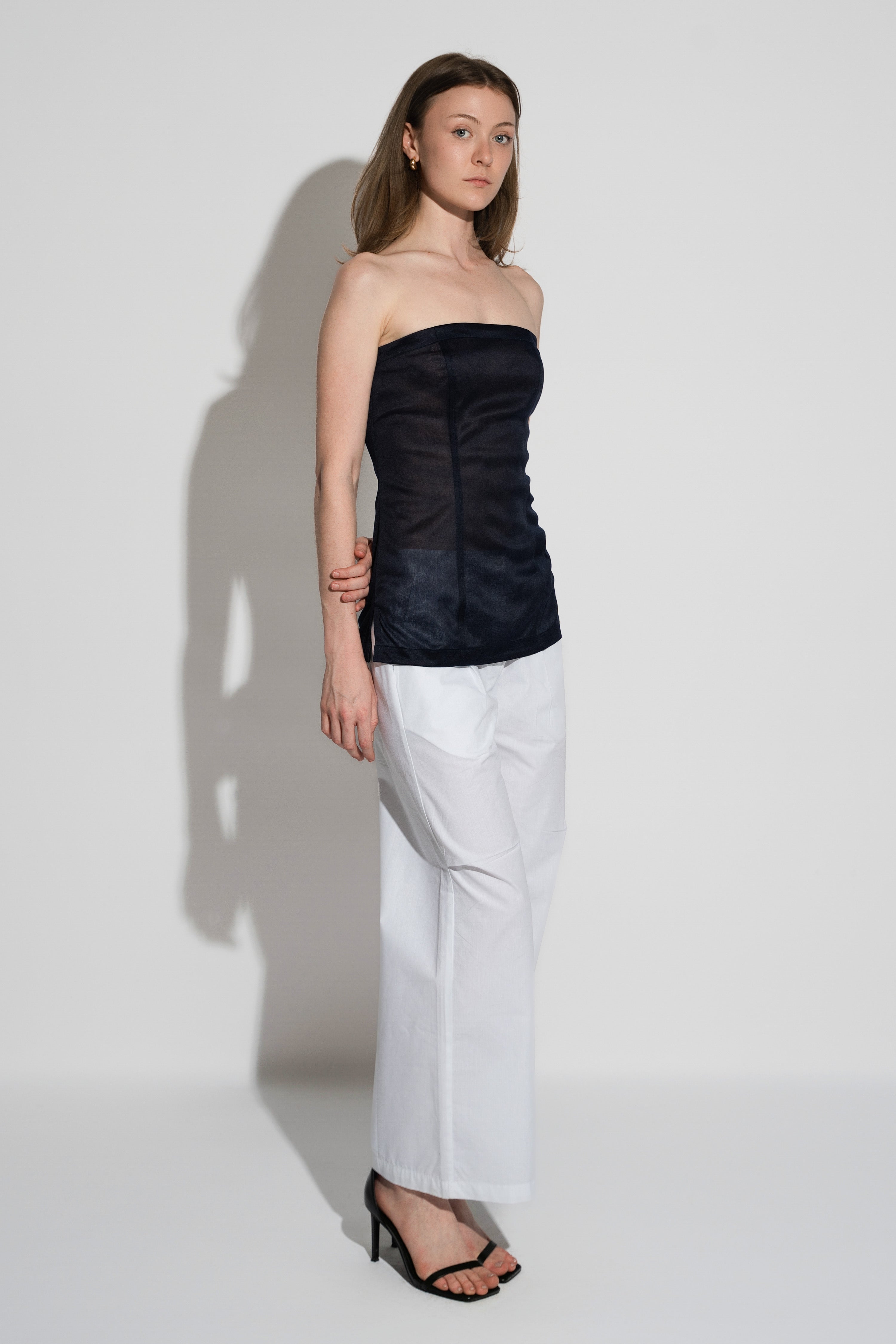 Navy Sheer Tube Top