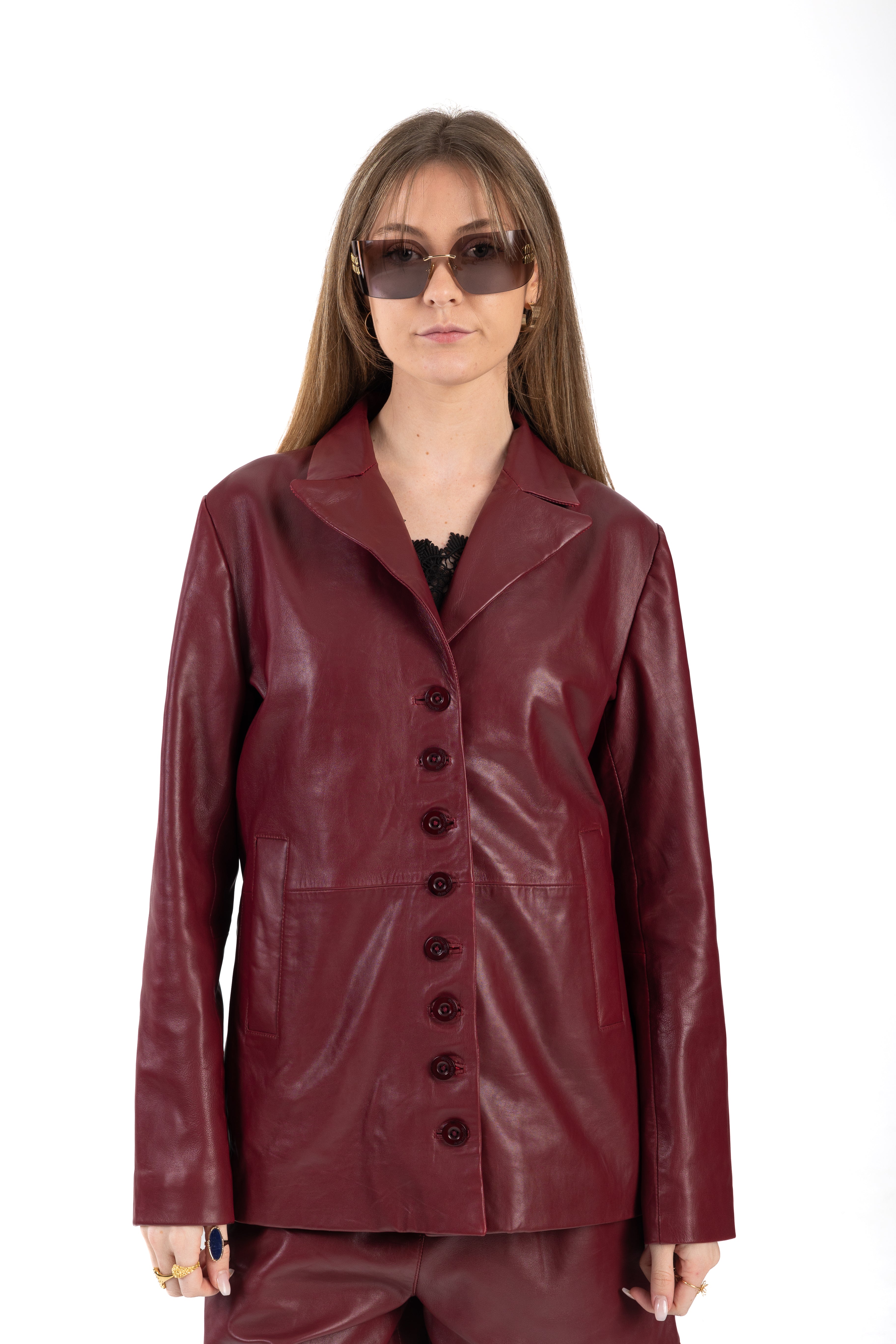 Short Lapel Leather Jacket