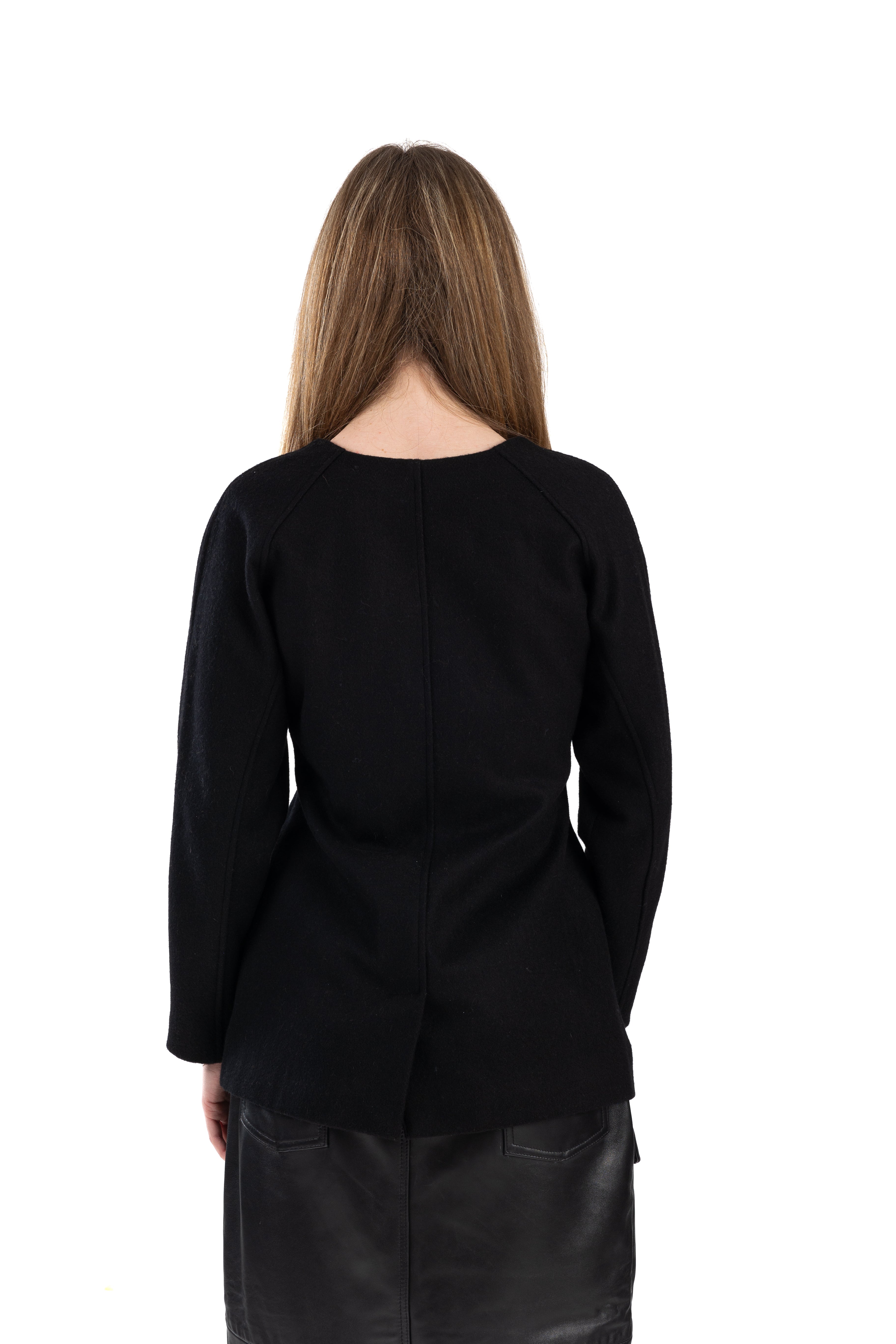 Black Croissant Shape Jacket Wool