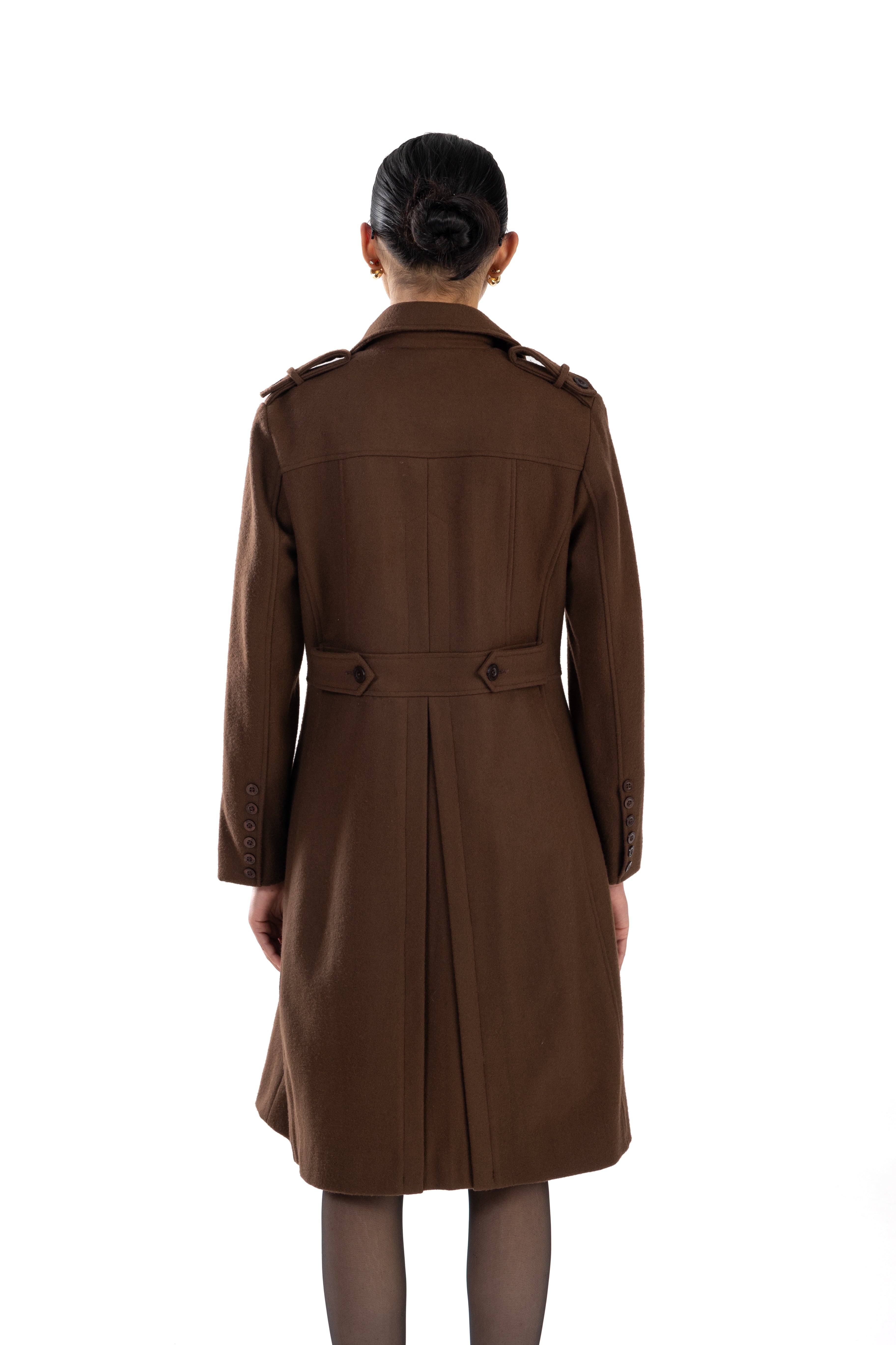 Brown French Trench Coat Wool